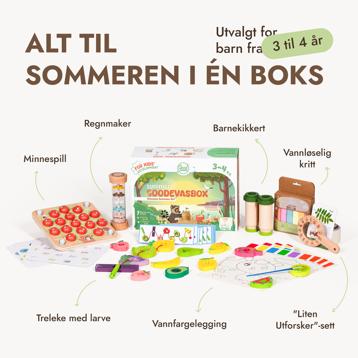 Sommerpakke med leker (3–4 år) — GoodevasBox