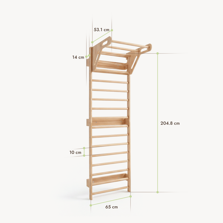 5-in-1 Ribbevegg for barn med pull up-stang & 3i1 husksett